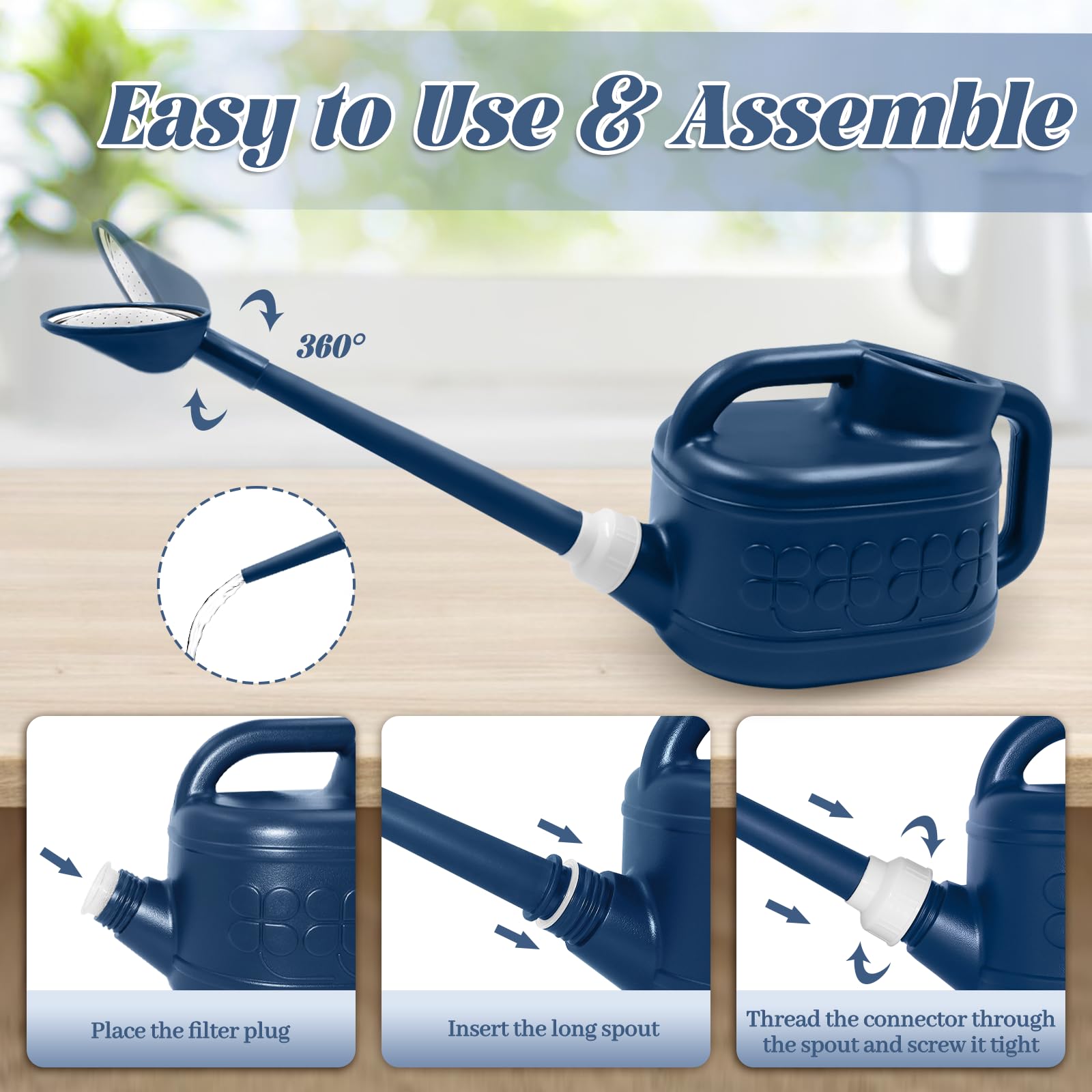 Qilebi lightweight PP resin can with ergonomic dual handles for comfortable pouring.