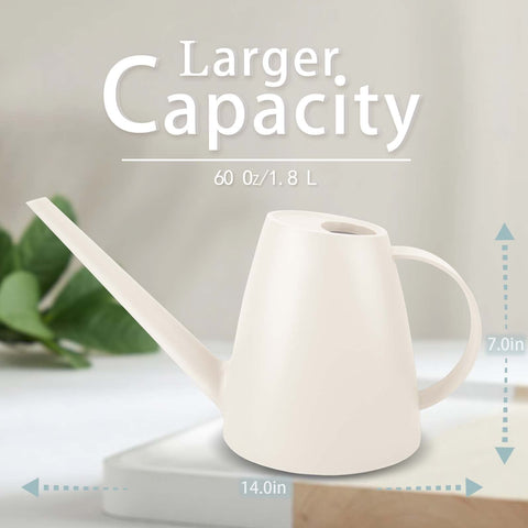Qilebi 14-inch spout reaches soil edges without splashing.