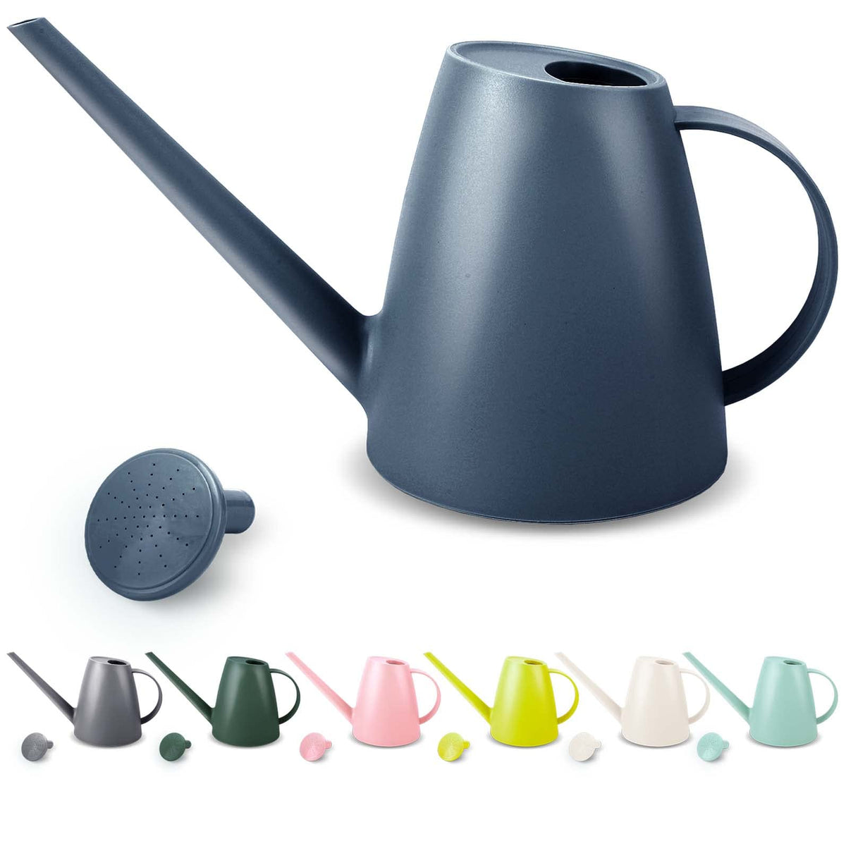 Qilebi watering can with long blue spout for precise indoor watering