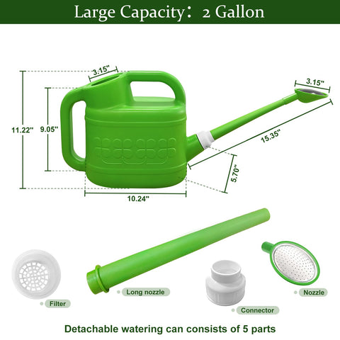 Qilebi long spout reaches distant plants with precise water placement.