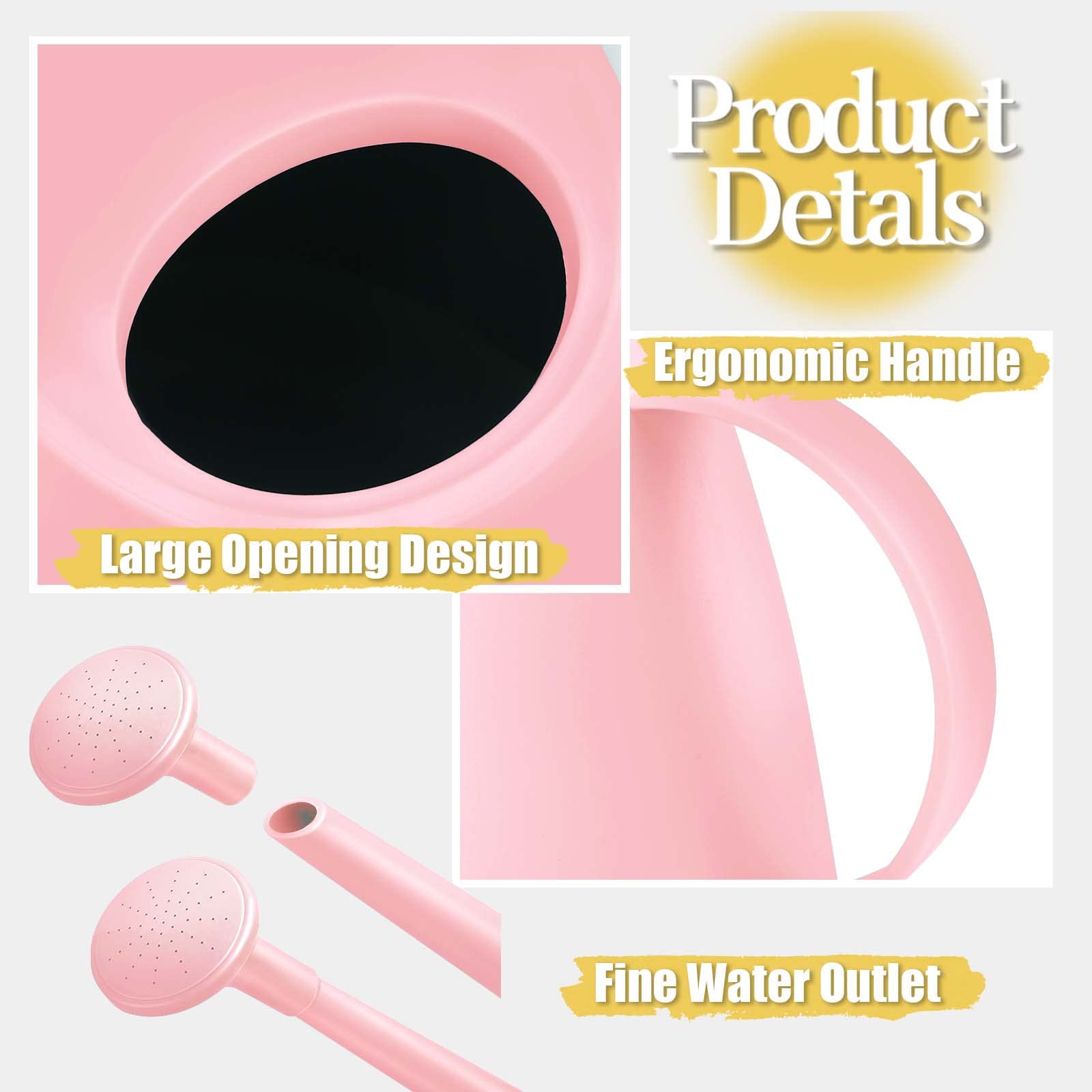 Qilebi stylish pink watering can complements decor