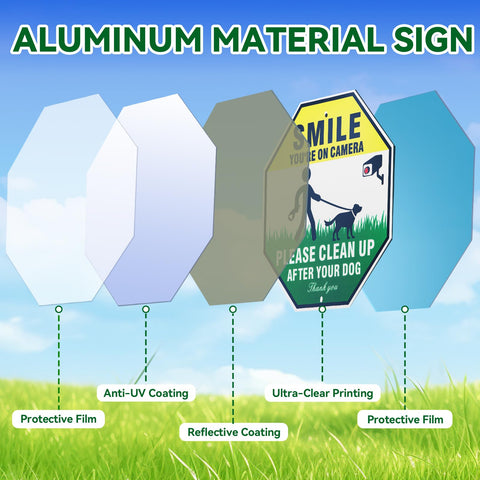 Qimshemi aluminum sign with 28-inch stake ensures sturdy outdoor installation.