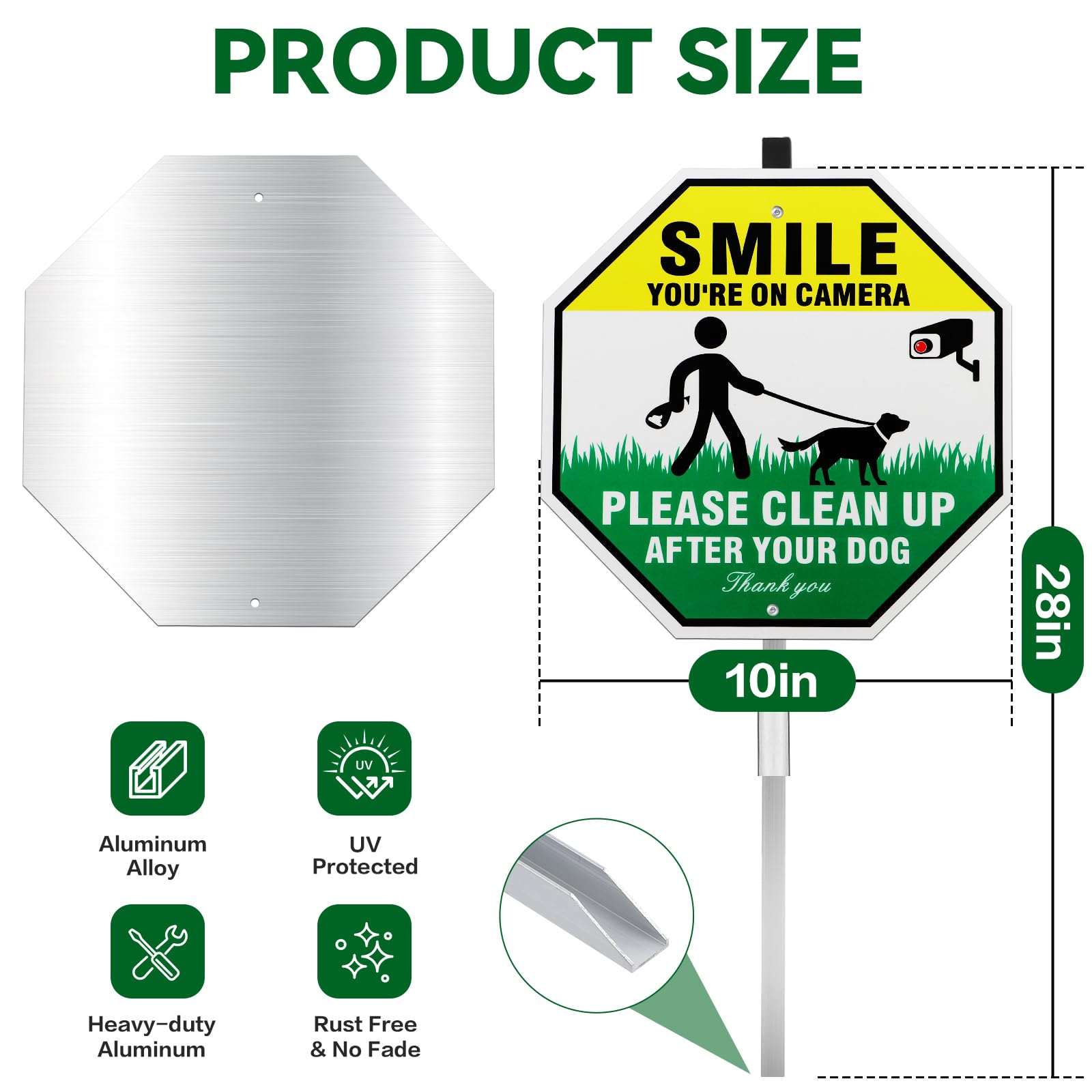 Qimshemi easy-install sign with stake simplifies setup.