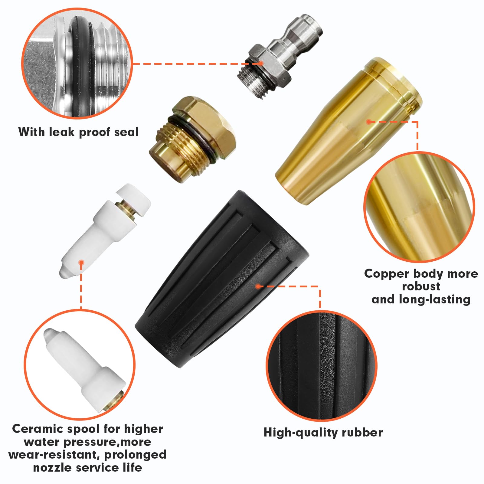Qimshemi blue rinse nozzle helps flush and finish jobs.