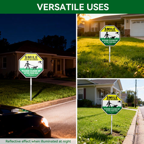 Qimshemi sign for yard and park use reminds dog owners.
