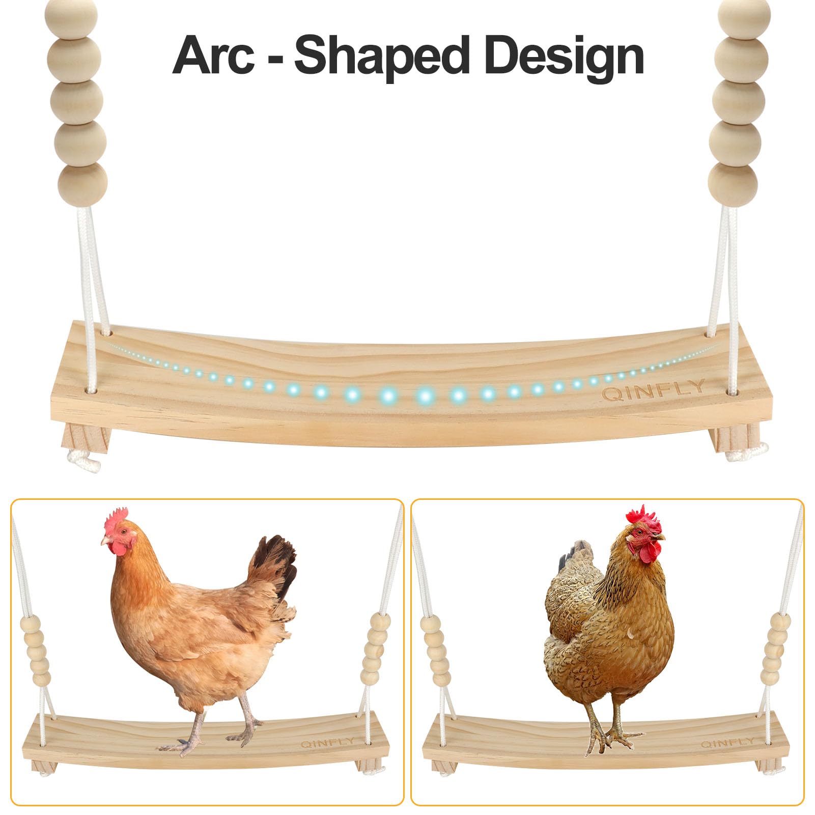 Qinfly natural pine wood frame adds sturdy rustic charm to coop décor