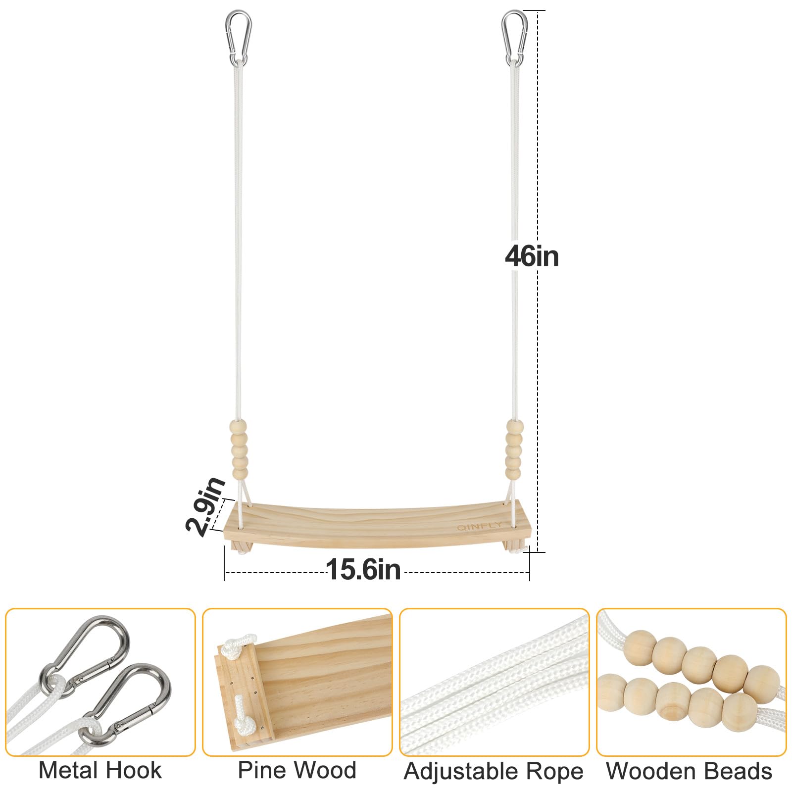 Qinfly rope lengths provide adjustable setup for easy coop installation