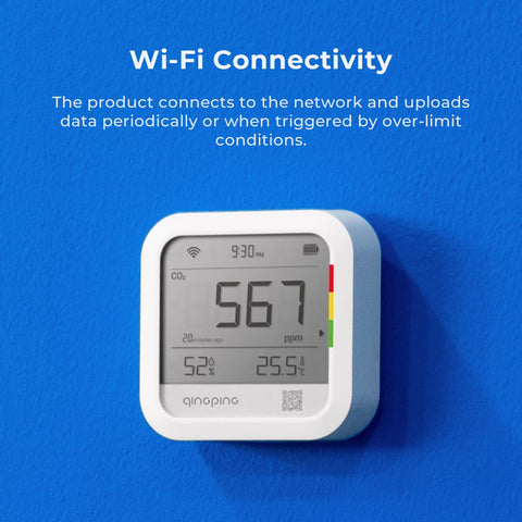 Qingping CO2 Monitor's buzzer and app alerts help stay on top of changes