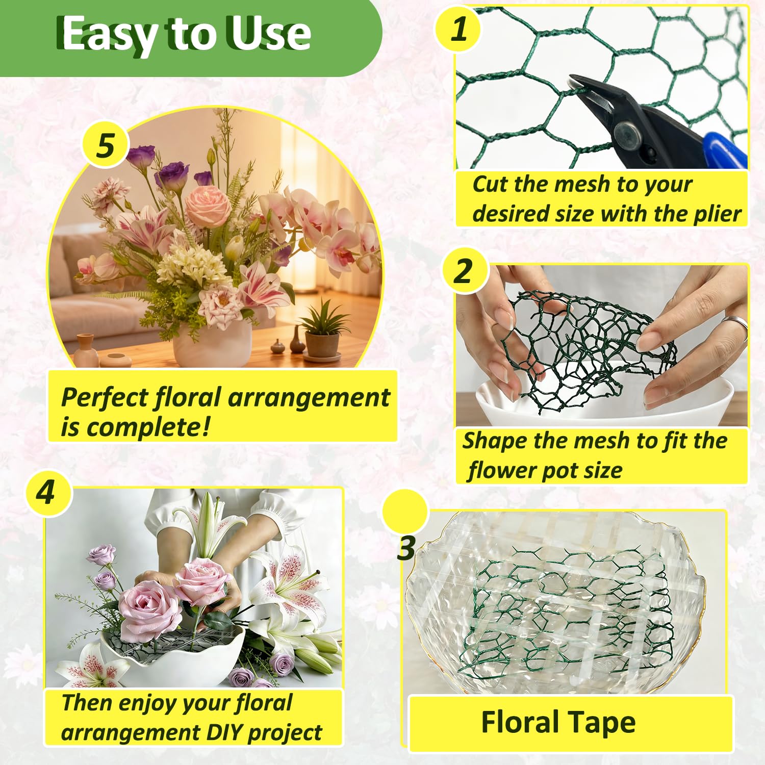 Qinheesiu waterproof floral tape for secure bouquets.