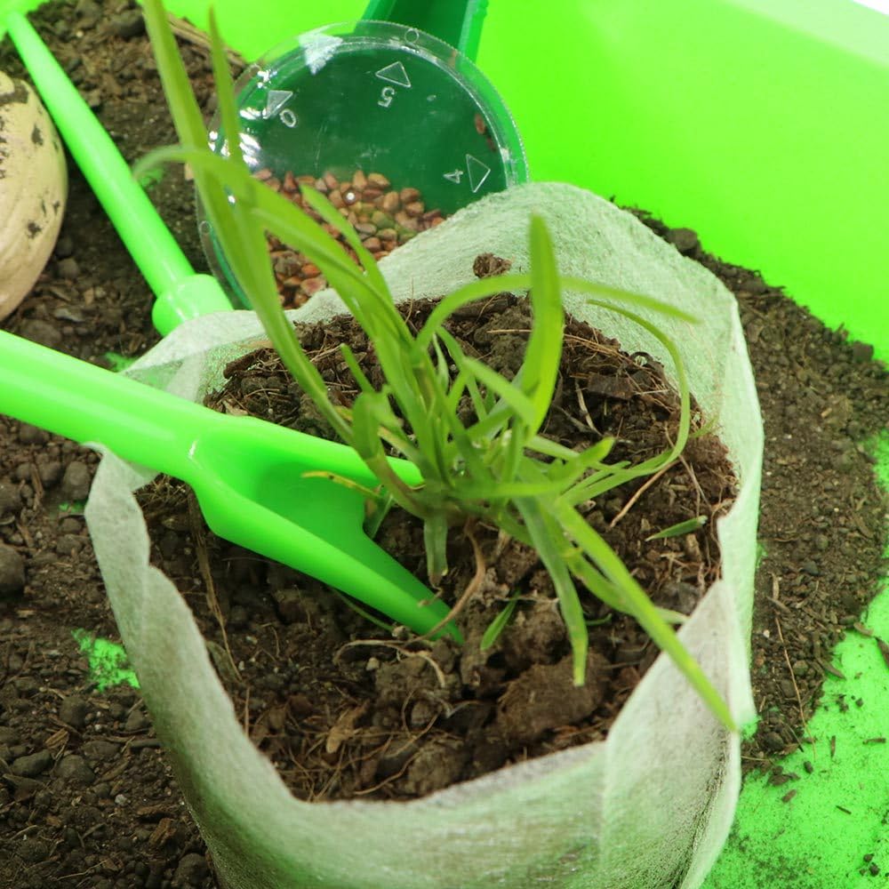 Qintreesify mini seed planter kit ideal for lawn and bed areas.