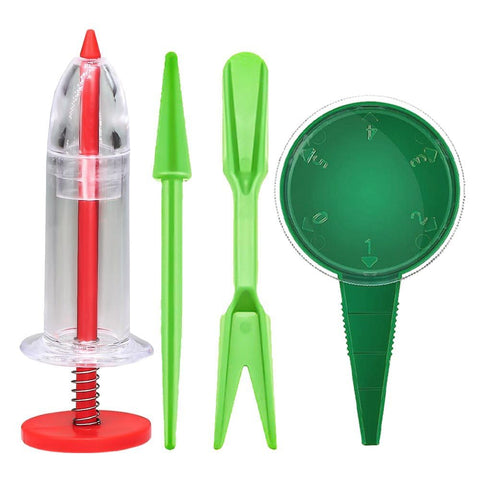 Qintreesify planter set supports accurate spacing and transplant steps.