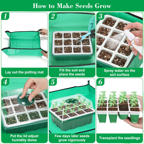 Qinzave five-pack seed starter set suitable for vegetables, herbs, and flowers