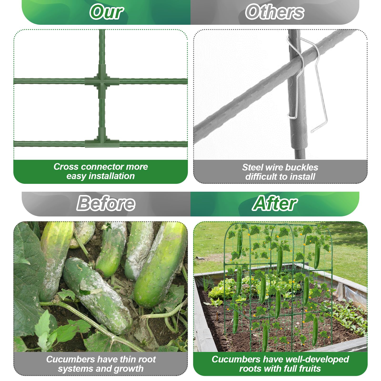 Qinzave metal-core trellis frame resists weather and lasts season after season