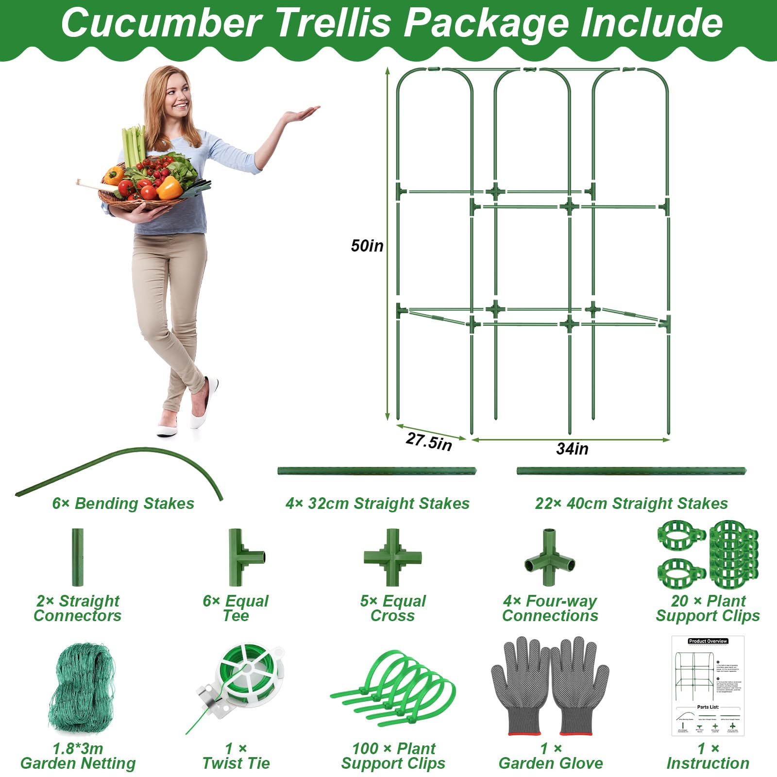 Qinzave raised-bed climbing support helps cucumbers, tomatoes and peas thrive