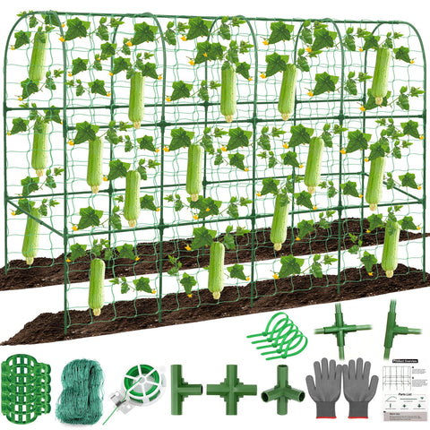 Qinzave U-shaped cucumber trellis arch supports dual-side climbing plants.
