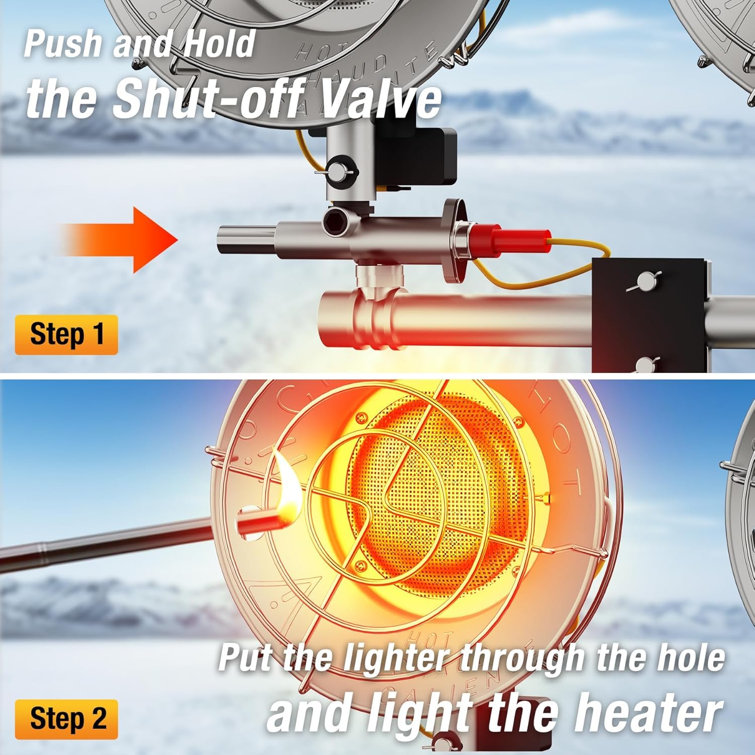 QIOMALA brass hose and aluminum reflector illustrate durable all-weather construction
