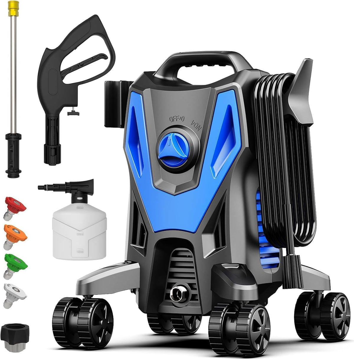 QIOMALA pressure washer compact design for easy storage and quick cleanup tasks.