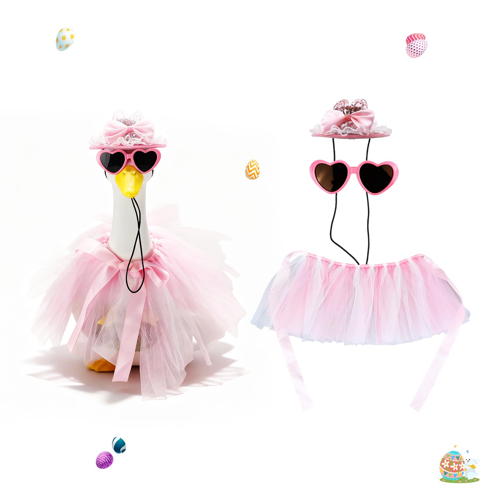 QIONG goose ear hat adds sparkle for a playful porch display.