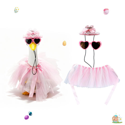 QIONG goose ear hat adds sparkle for a playful porch display.