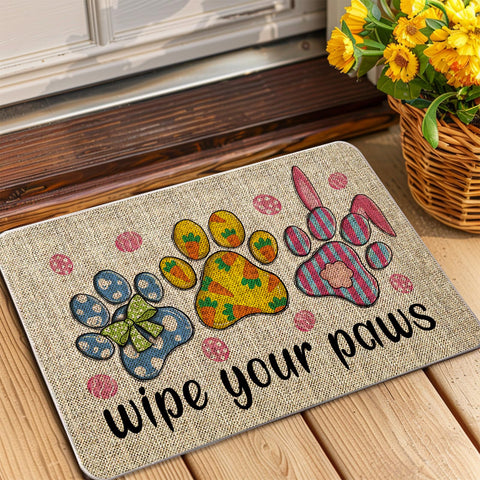 QIONG MENG Easter bunny pattern mat boosts entry charm and guest welcome