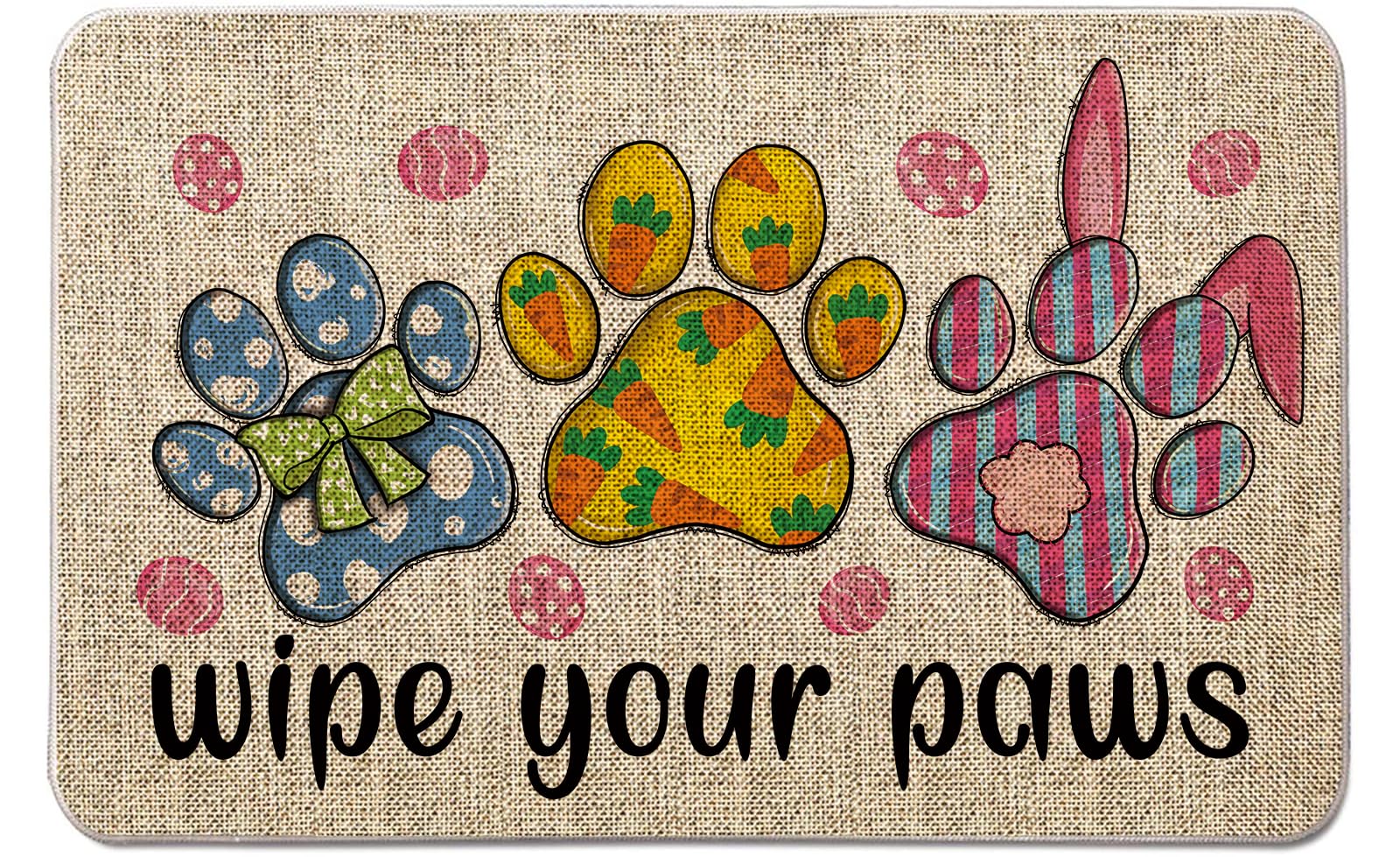 QIONG MENG Easter door mat outdoor welcome pattern for seasonal curb appeal