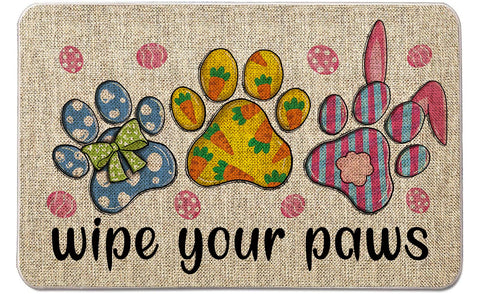 QIONG MENG Easter door mat outdoor welcome pattern for seasonal curb appeal