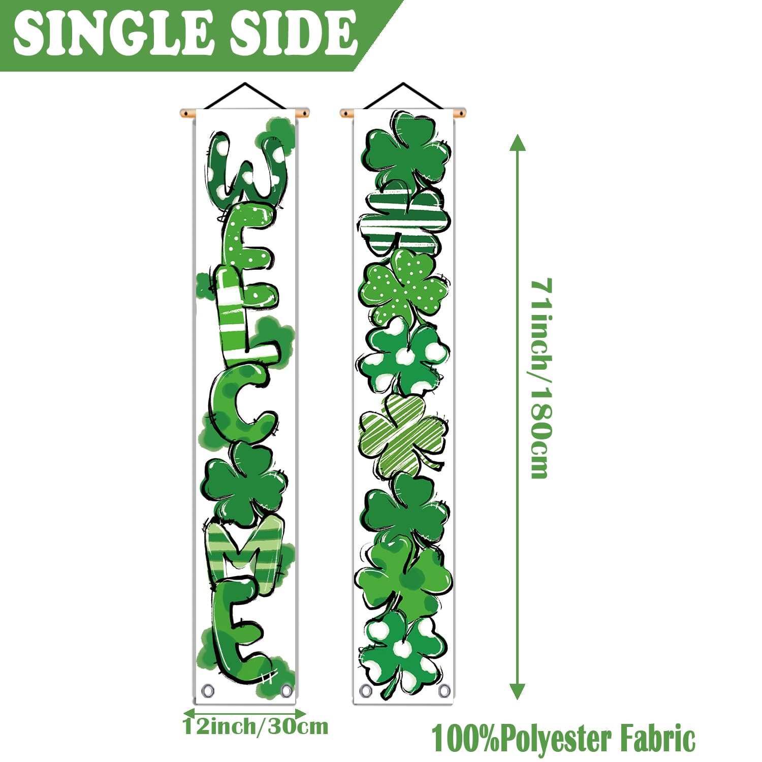 QIONG MENG St Patrick's Day banner offers easy outdoor hanging with pole and rope.