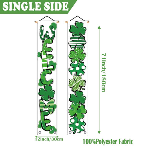 QIONG MENG St Patrick's Day banner offers easy outdoor hanging with pole and rope.