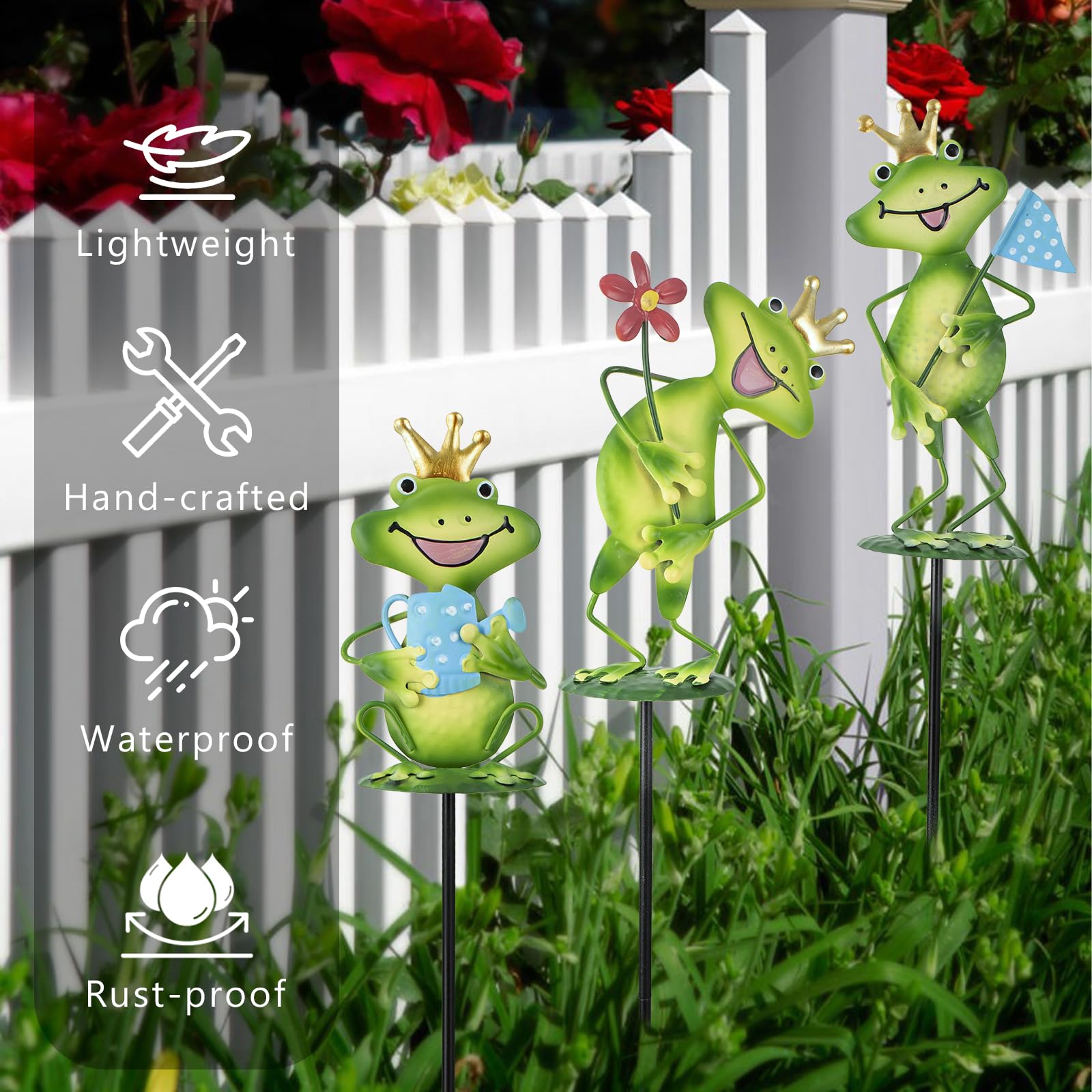 Qipade weather-resistant stakes withstand sun and rain for seasons of use.