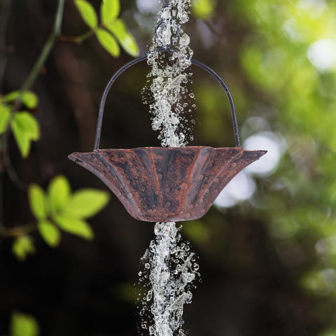 Qipade rain chain bottom bell pendant adds crisp rain sound