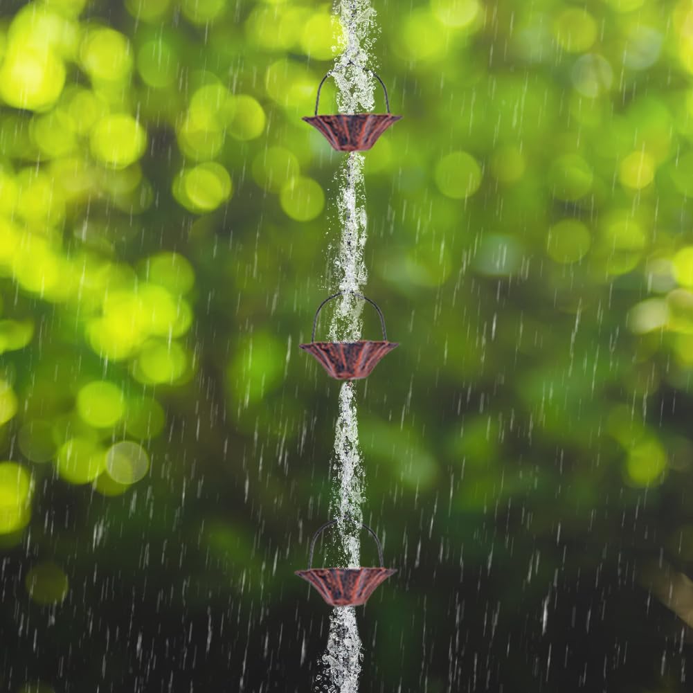 Qipade rain chain is durable metal with protective coating for longevity