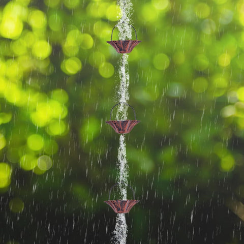 Qipade rain chain is durable metal with protective coating for longevity