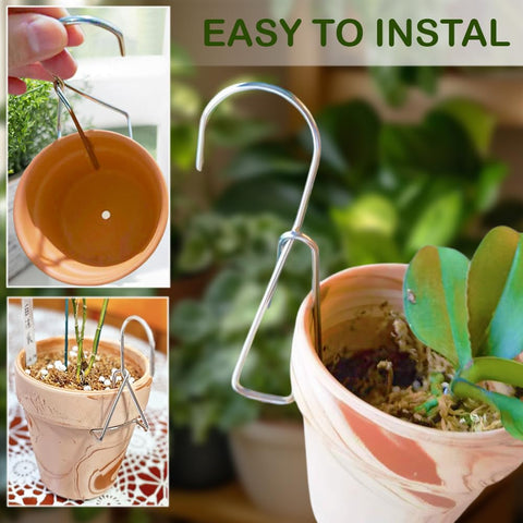 QiQnHngD plant hanger hook for clay pots supports easy repositioning.