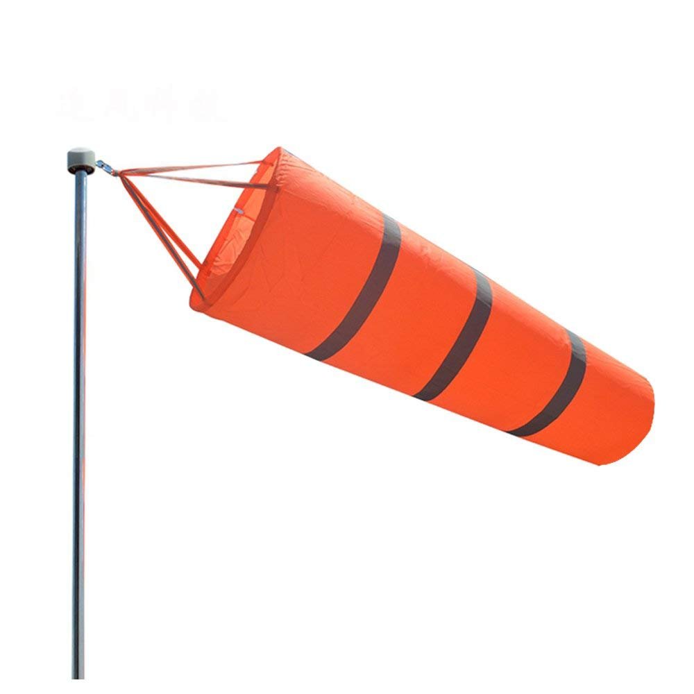 Qishi airport windsock 30in orange with reflective belt for high visibility