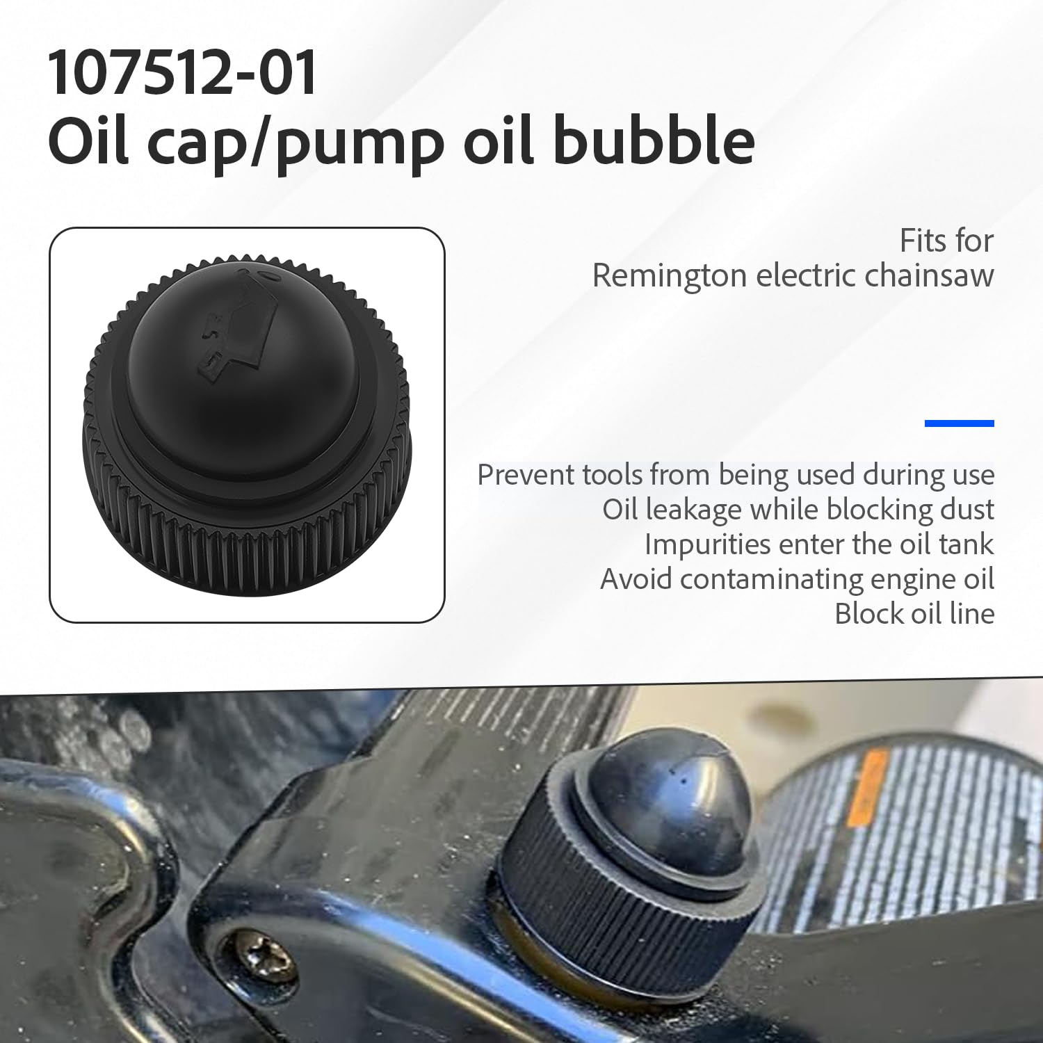 Close-up of Qissiq cap-bulb assembly for Remington showing fit surface.