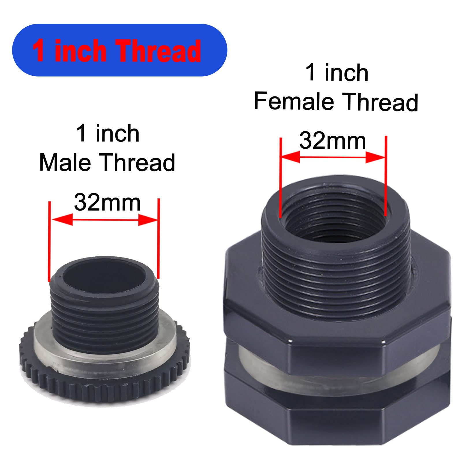 Qitdathn bulkhead plugs 1inch seal against spills and evaporation.