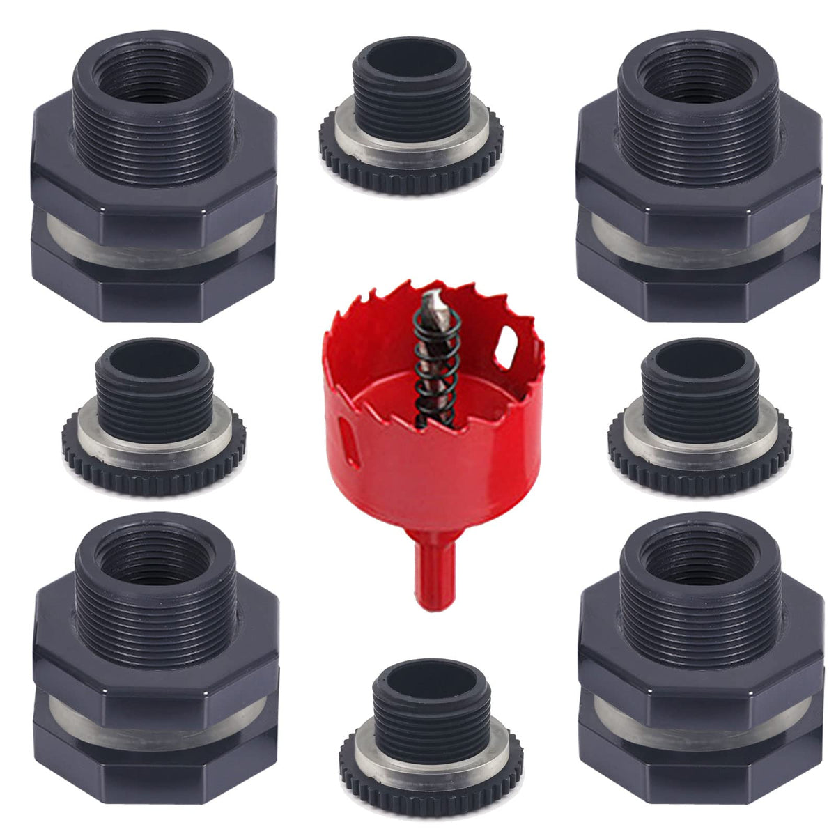 Qitdathn rain barrel bulkhead fitting with 1-inch inner diameter for secure connection