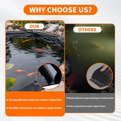 QITUO EPDM, HDPE, RPE compatible tape preserves pond integrity and longevity