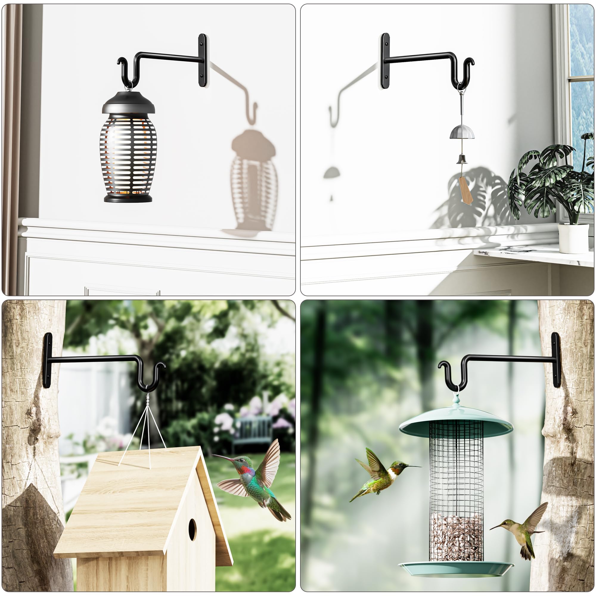 Qiuzido 2-pack plant hanger closeup highlights durable forged metal.