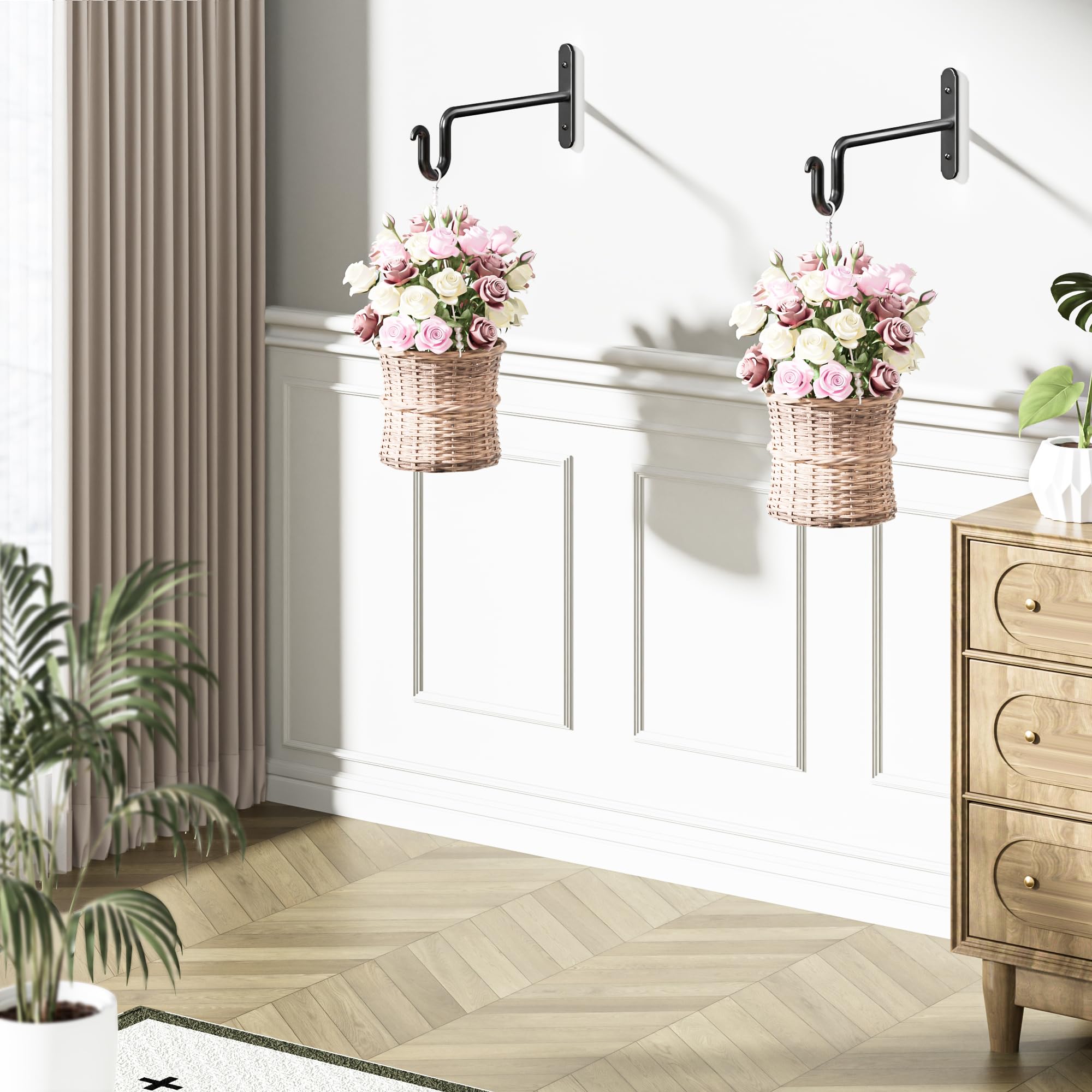 Qiuzido lantern hanger for outdoor patios adds elegant light touch.