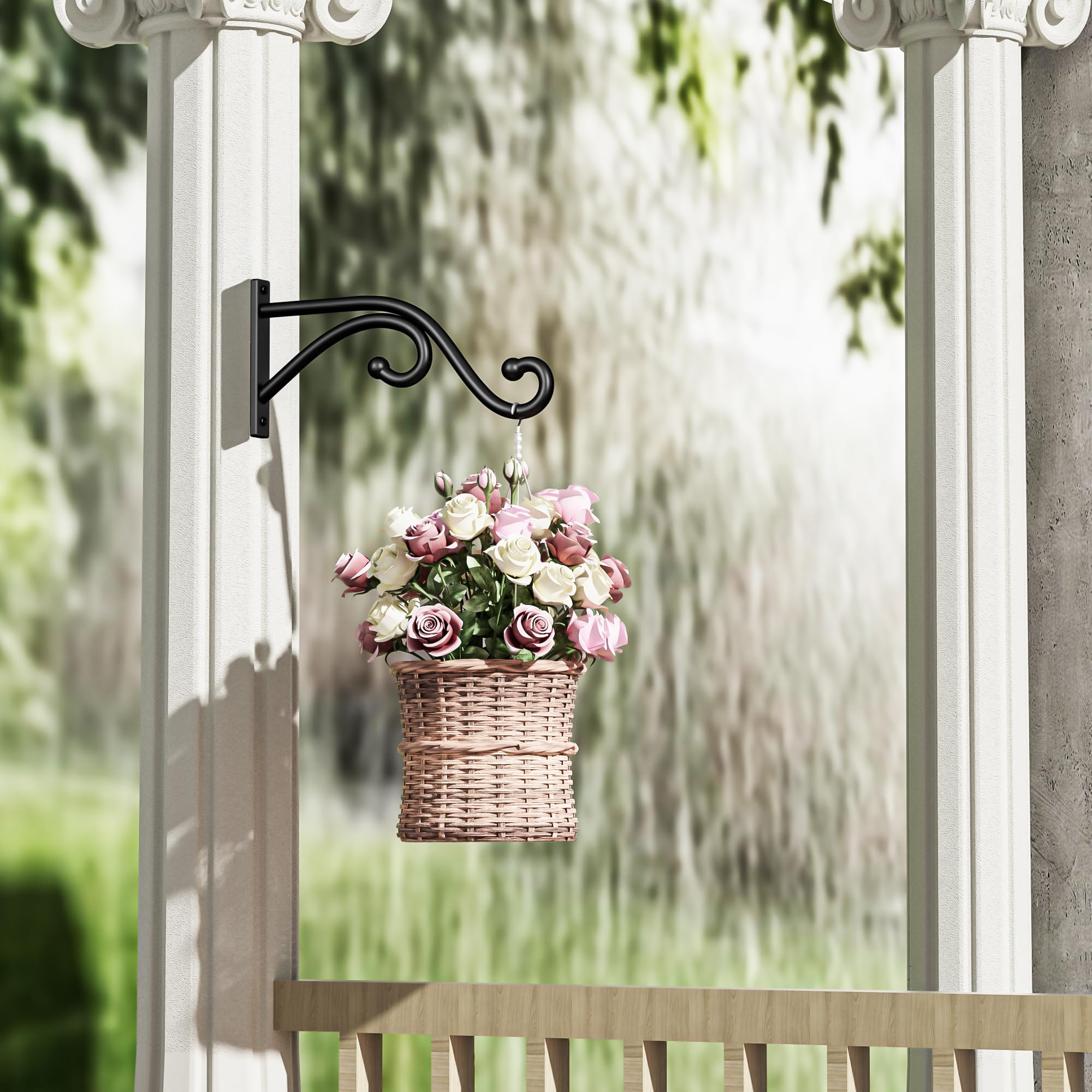 Qiuzido modern metal wall hook adds elegant decor for hanging baskets.