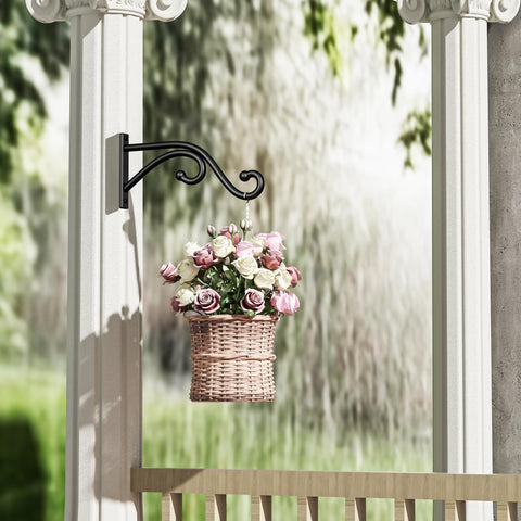 Qiuzido modern metal wall hook adds elegant decor for hanging baskets.