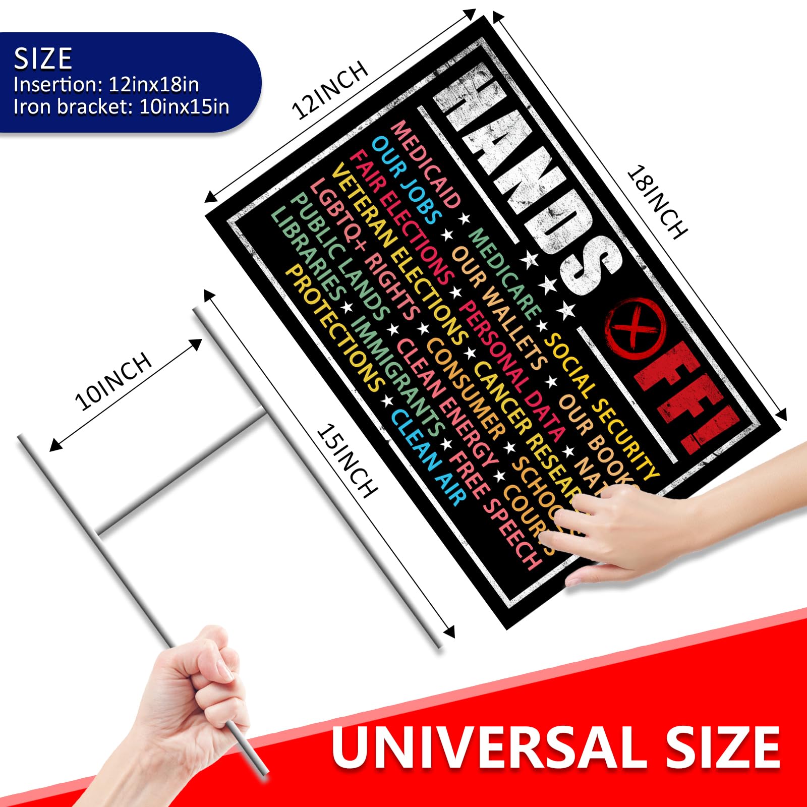 Qiyeyeye Democracy protest sign with windproof design for outdoor events