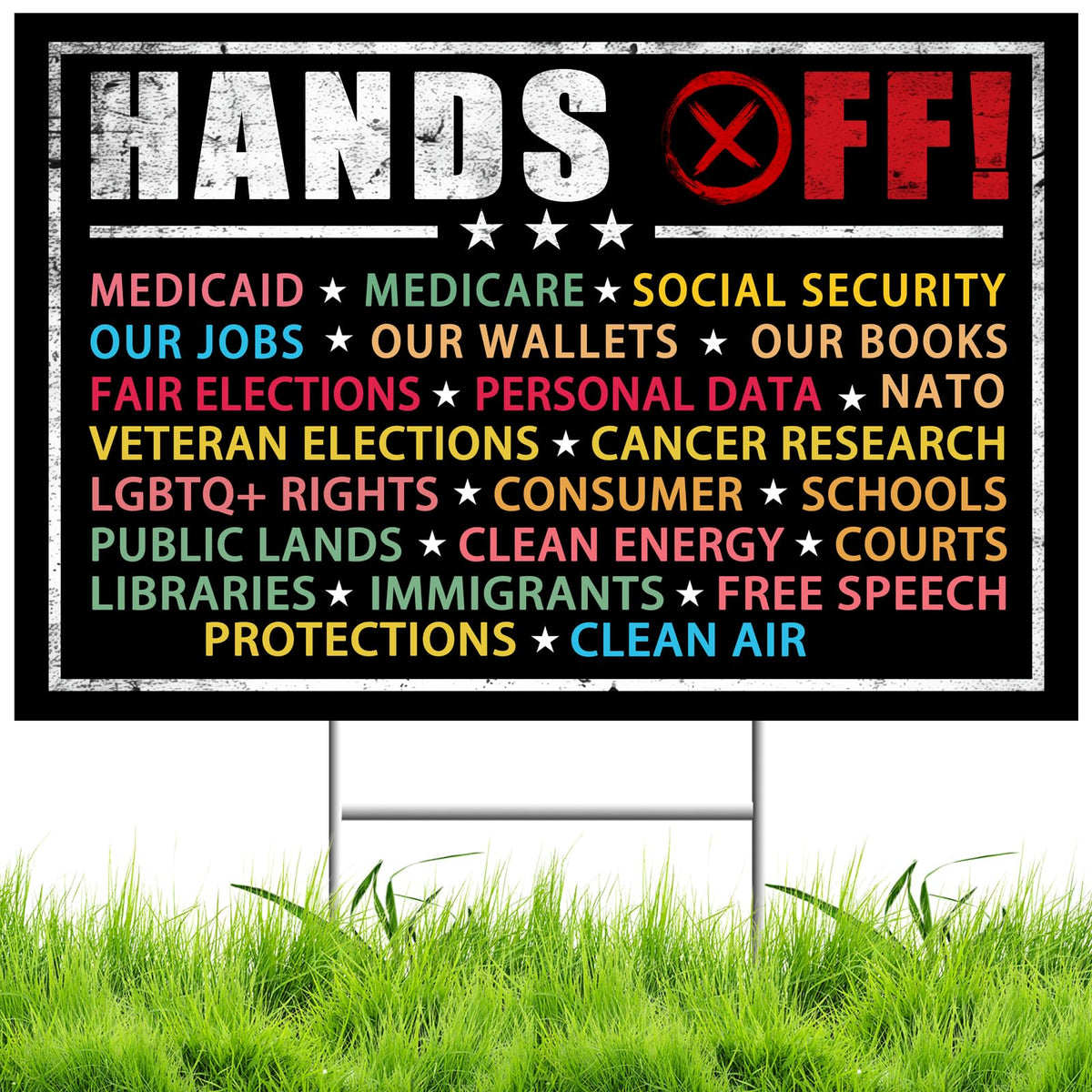Qiyeyeye No Kings protest sign for wide 18x12 inch outdoor displays highlighting democratic values