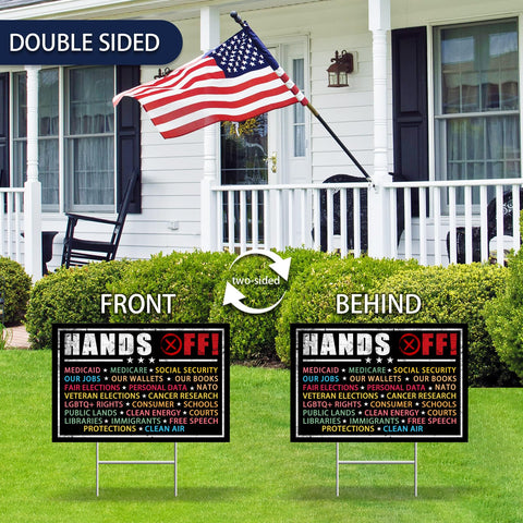 Qiyeyeye Resist Hate yard sign with included stake for stable lawn displays