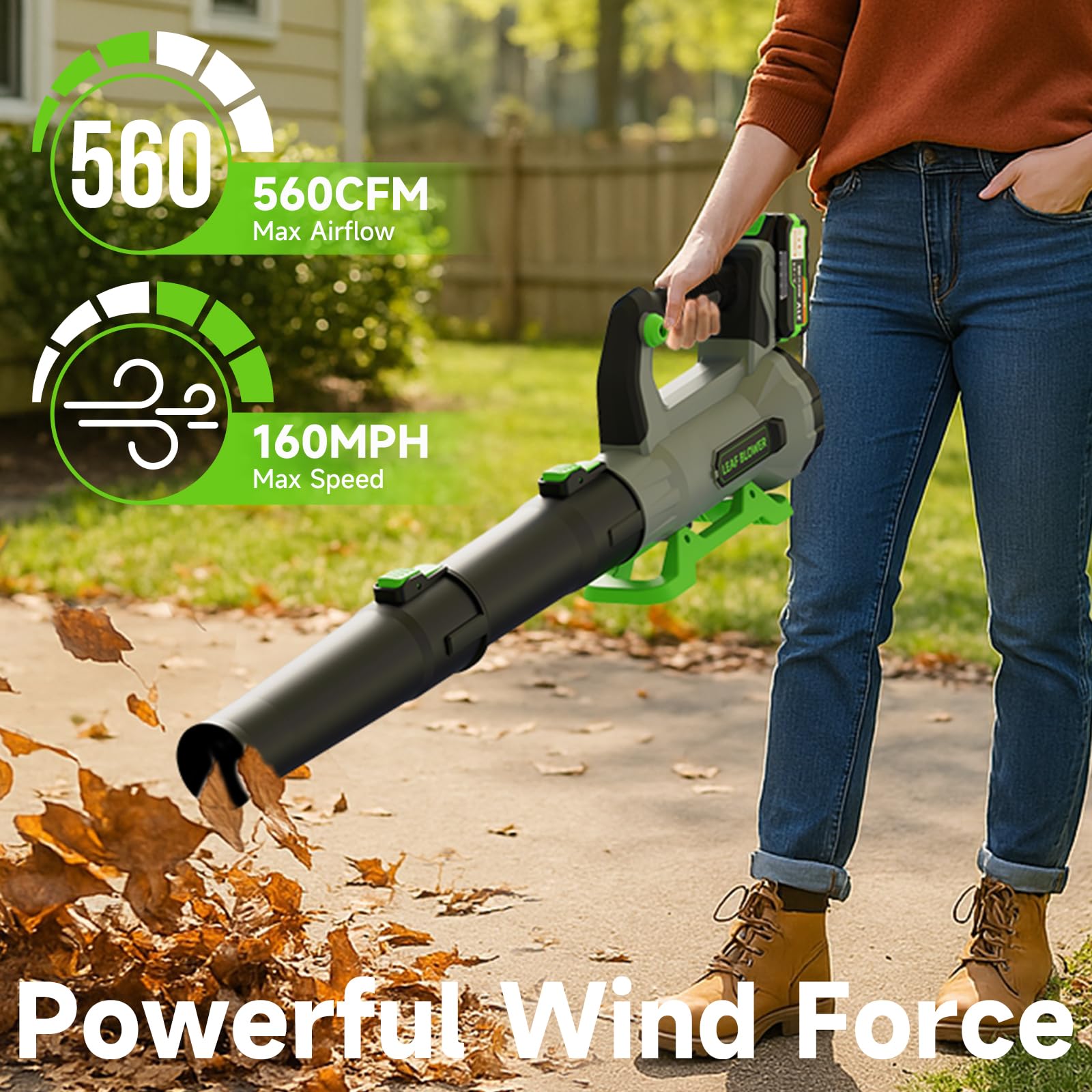 QIYORL leaf blower 2×5Ah batteries powering longer sessions in yards and patios