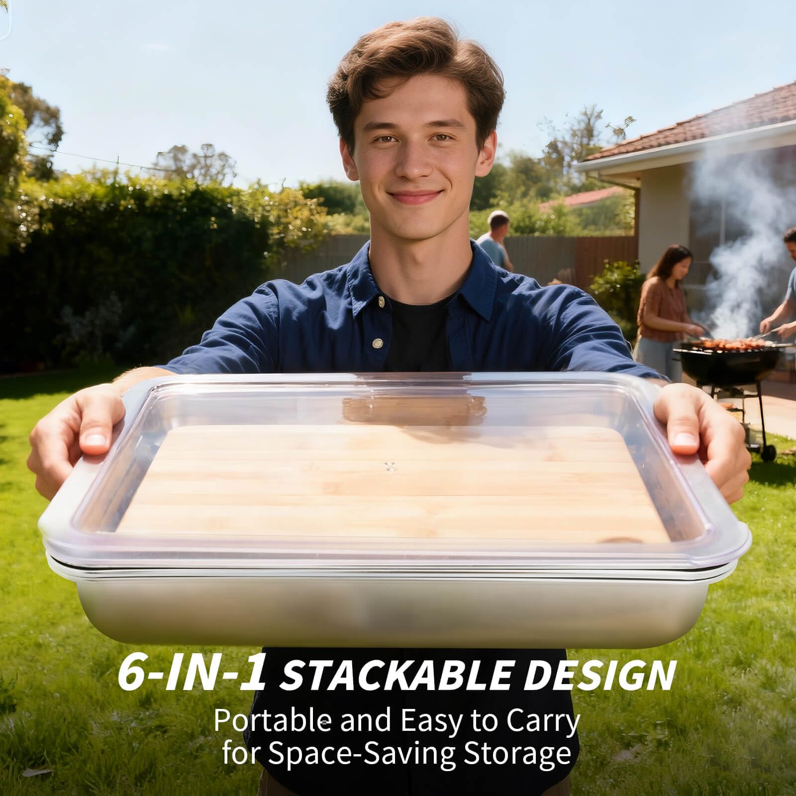 QIZHENXX marinade container: secure lid for overnight flavor development.