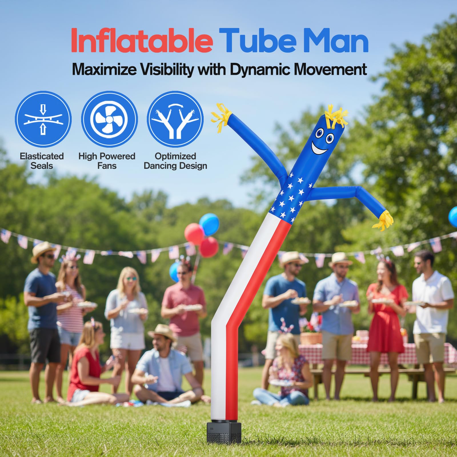 QIZRON dancing tube man with built-in blower and lights attracting attention