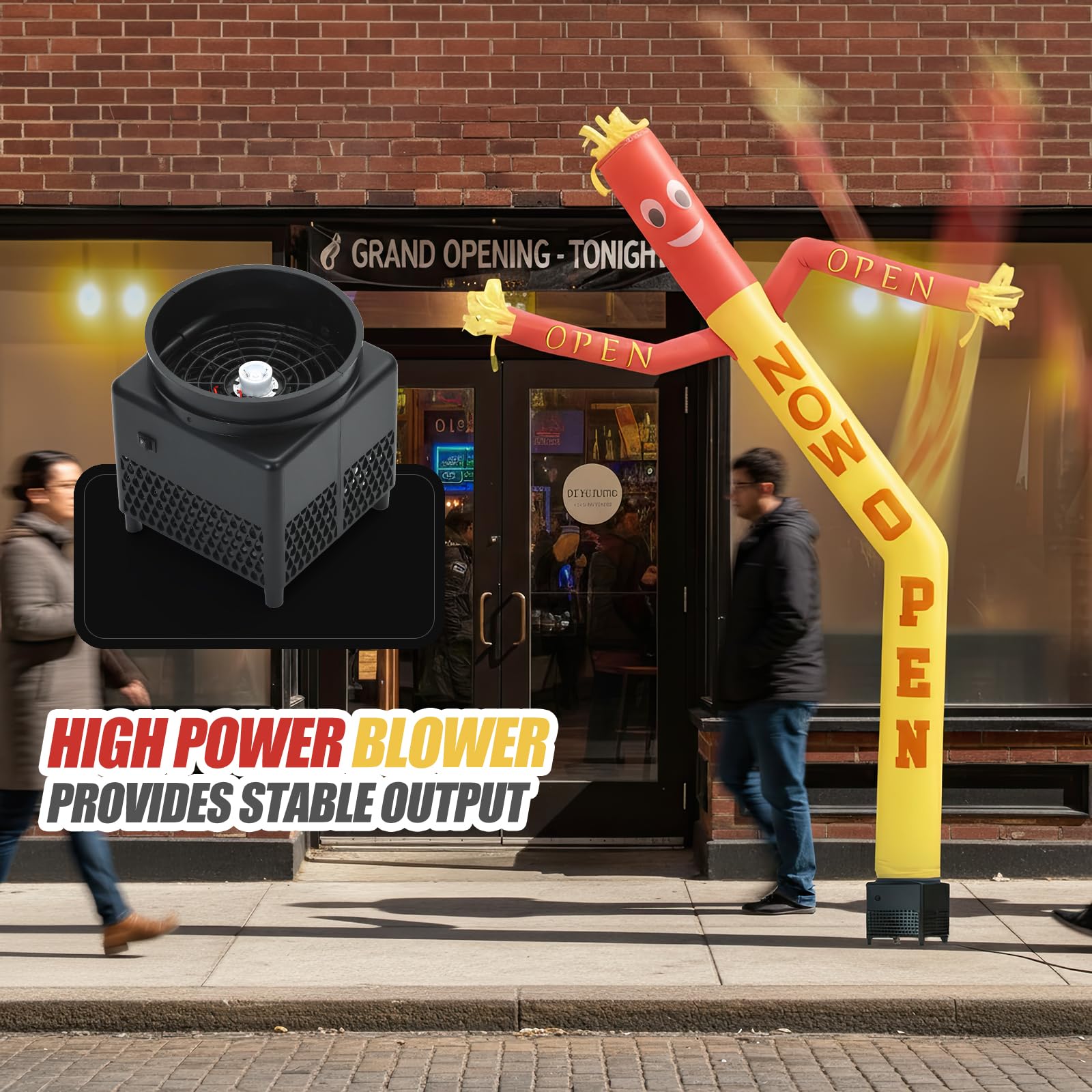 QIZRON tube dancer with spotlight increases visibility day and night