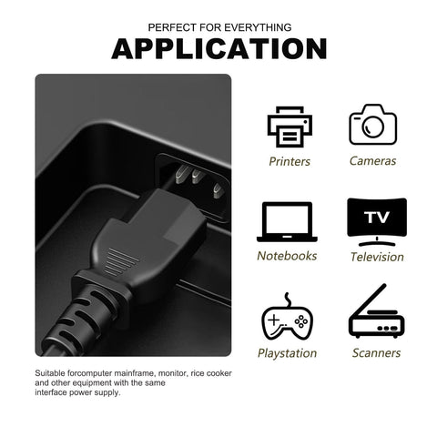 QKCOK 3-prong power cord for ION Block Rocker Charger Cable delivers dependable power for outdoor gatherings.